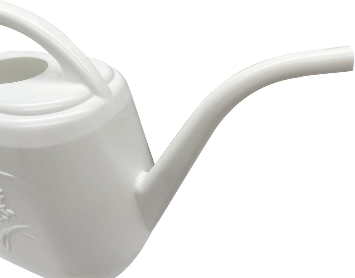 Grip Watering Can - 1 Gallon - White - with Long Spout for Indoor and Outdoor Plant Garden