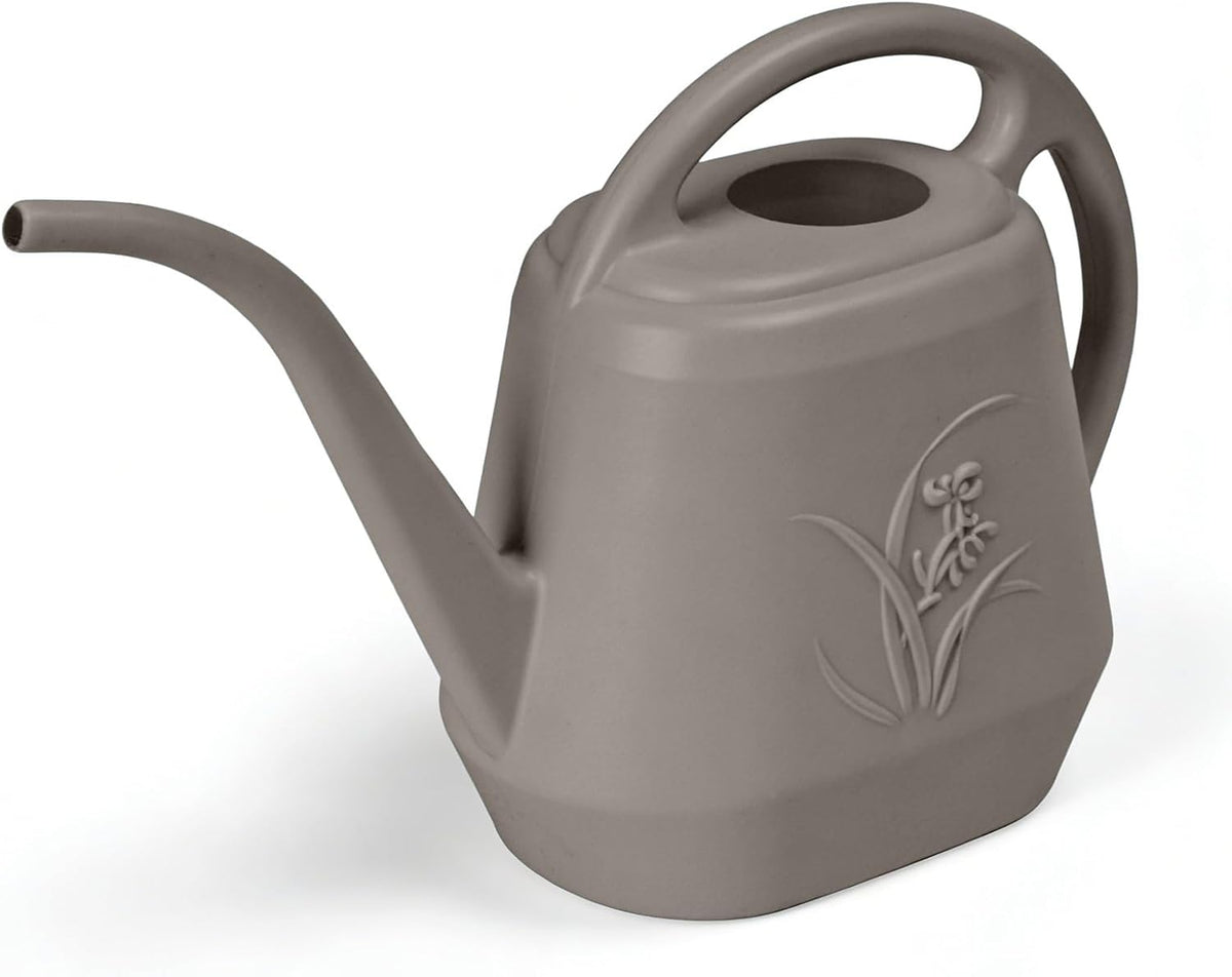 Plastic Watering Can - for Indoor and Outdoor Home Garden Plants - with Long Spout - Coffee Color - 1/2 Gallon