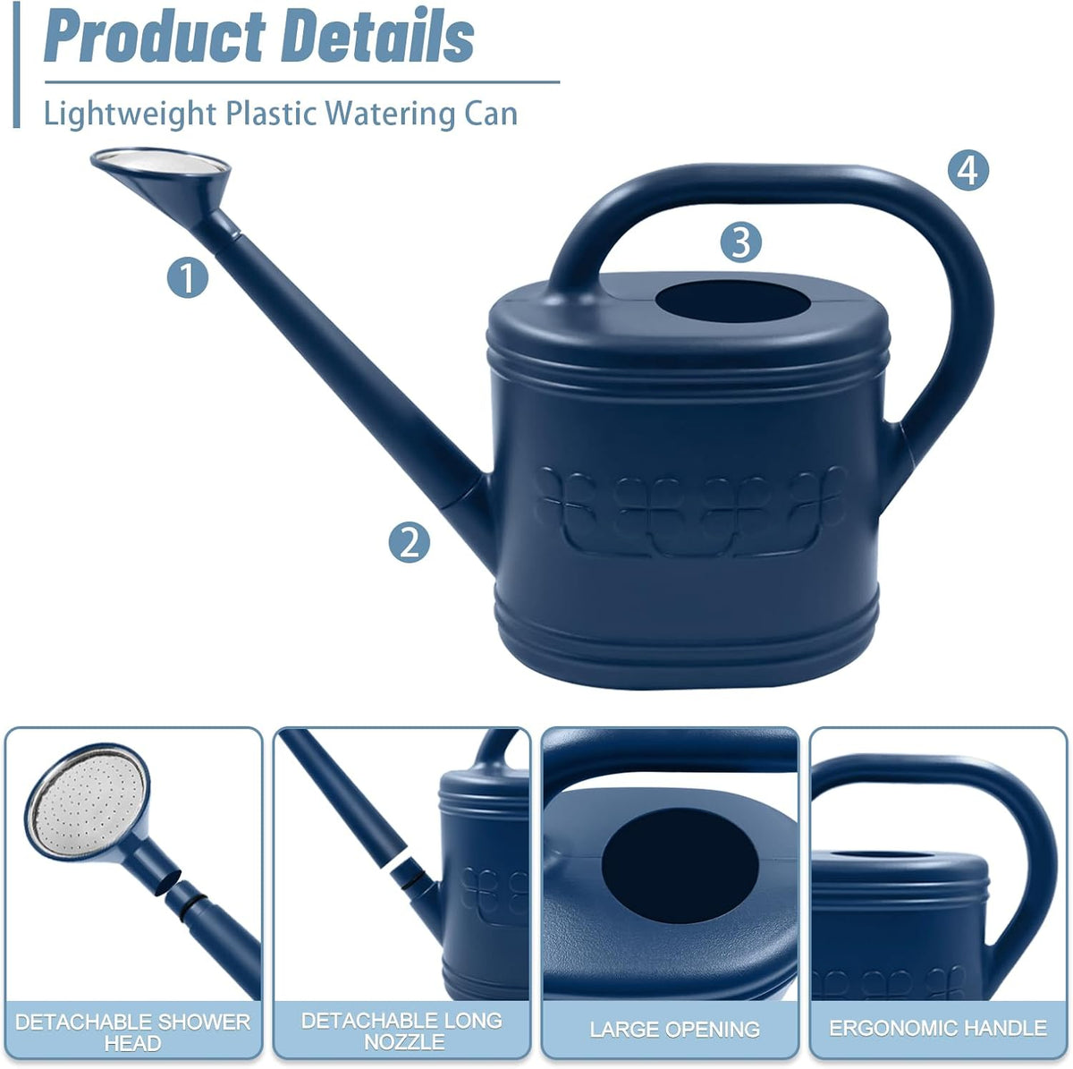 1 Gallon Watering Can, Plant Watering Can for Indoor & Outdoor