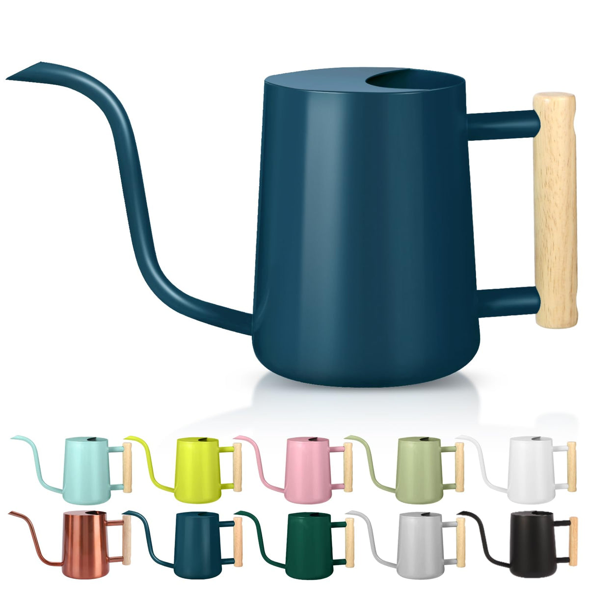 Watering Can Indoor Plants, 35oz Small Indoor Stainless Steel Metal Watering Can Modern Decorative Watering Pot with Long Spout for Indoor House Plant Bonsai Garden Flowers (Sage Green)