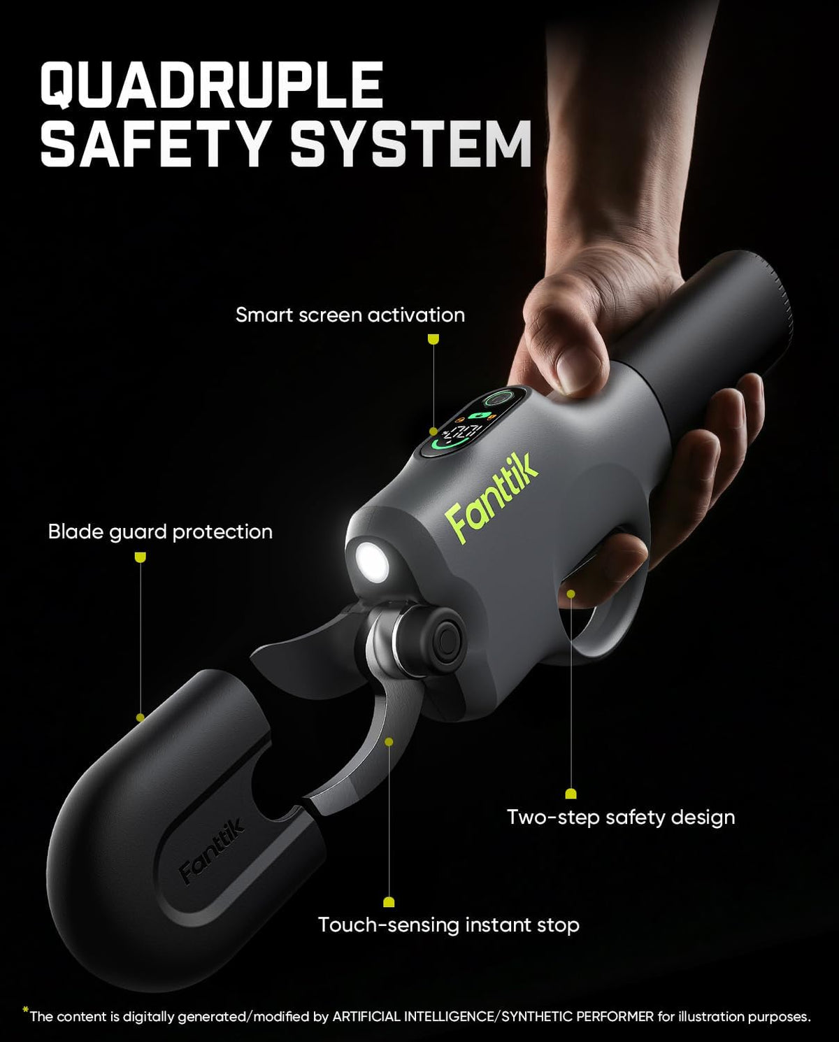 Fanttik Y10 Pro Cordless Electric Pruning Shears with Brushless Motor