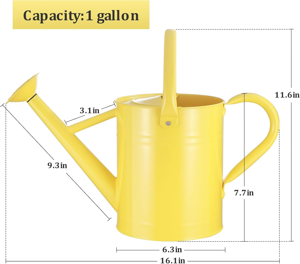 1 Gallon Watering Can for Outdoor&Indoor Plants,Yellow