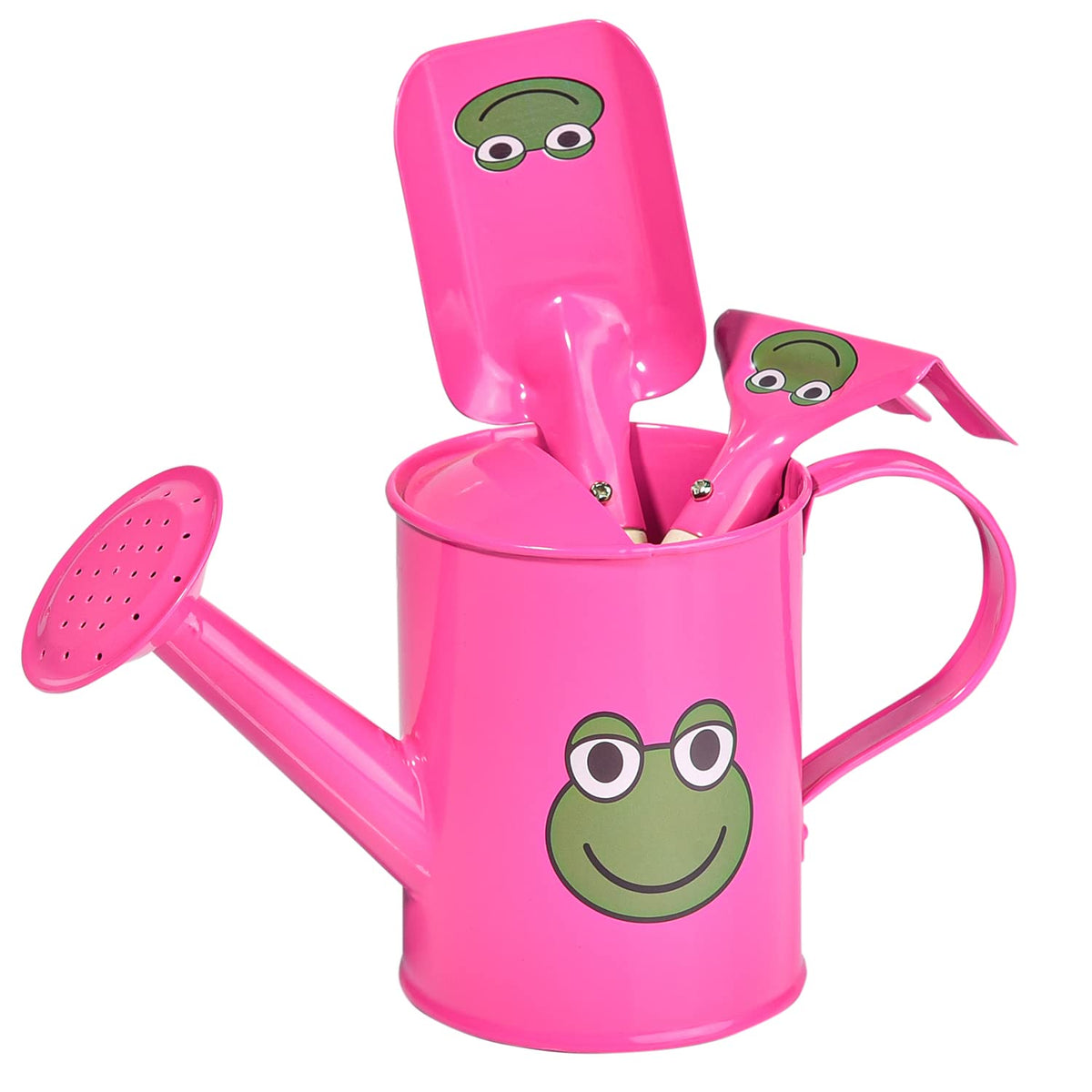 Sungmor Small Watering Can Set Cute Little Gardener Kit | Package Includes 3PC Blue Number Watering Can & Trowel & Rake Gardening Hand Tools | Perfect for Garden,Yard or Beach