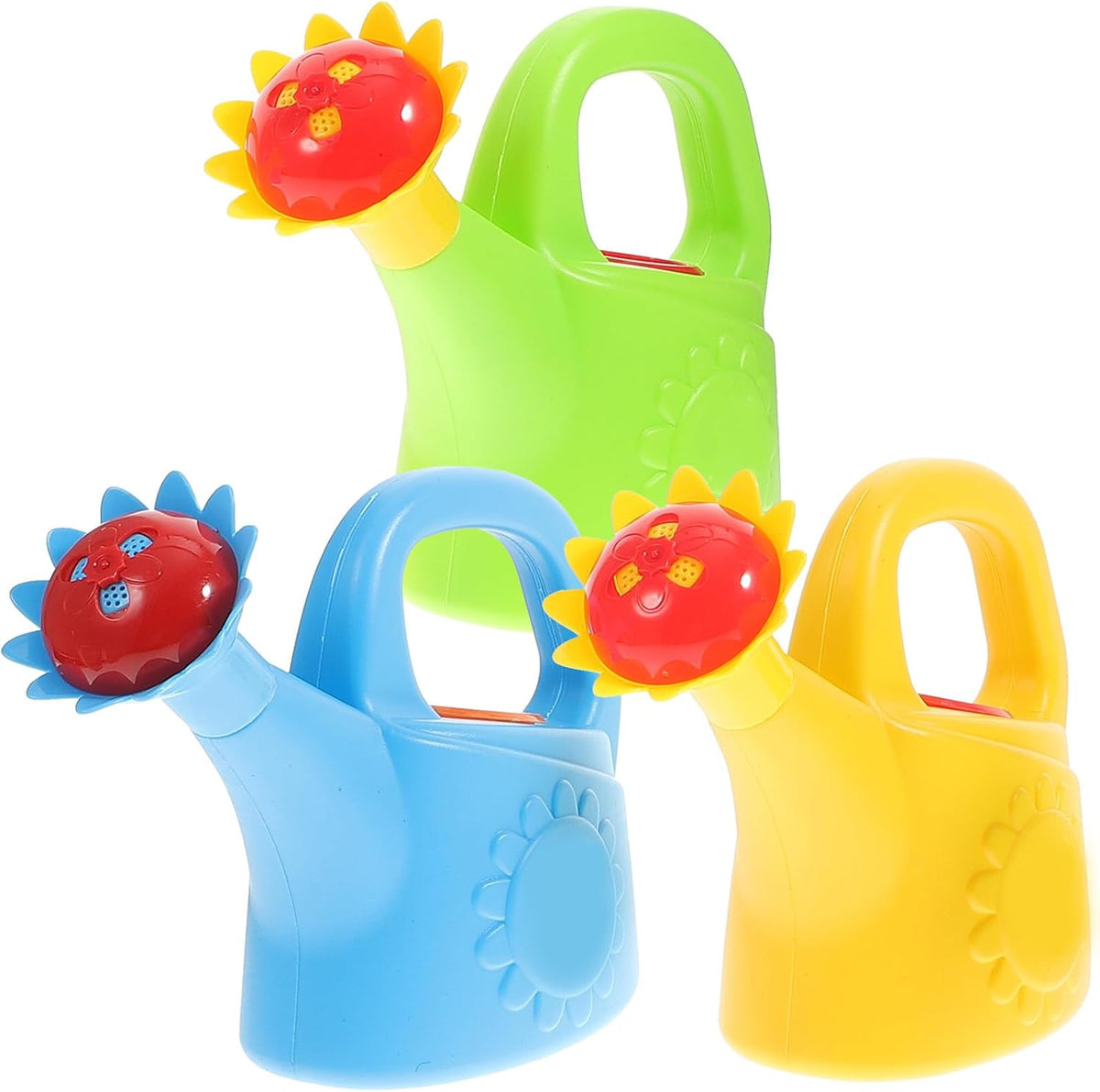 TOYANDONA 3pcs Toy Watering Can for Kids - Plastic Watering Cans Garden Flower Water Pot for Spring Summer Outdoor Bath Beach Sand Toys (Random Color)