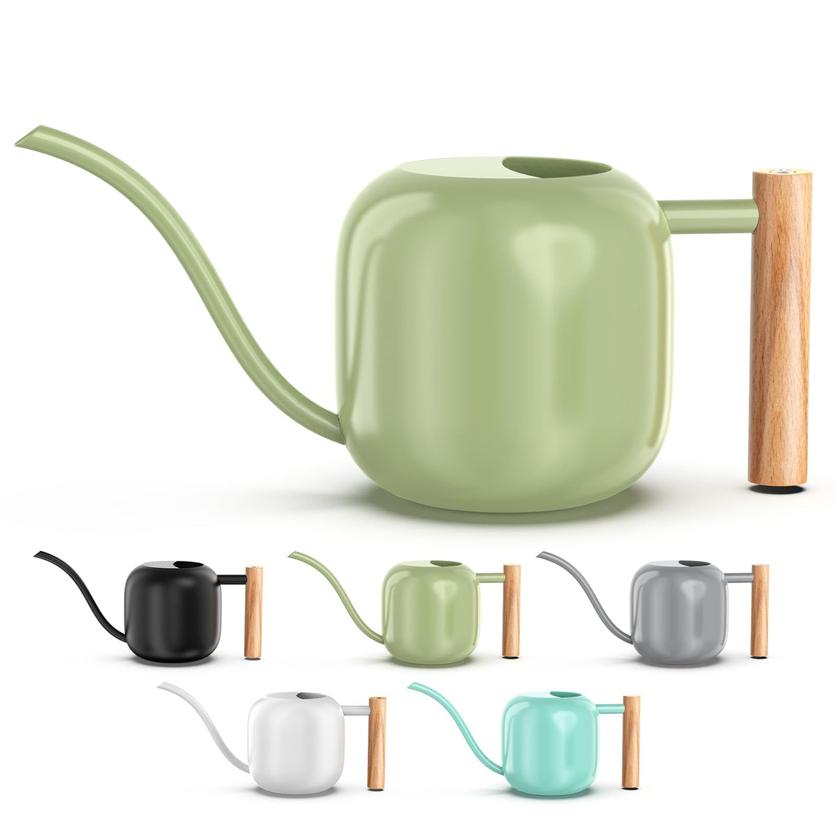 Green Moon 1.2L/41oz Metal Metal Watering Can with Long Spout, White