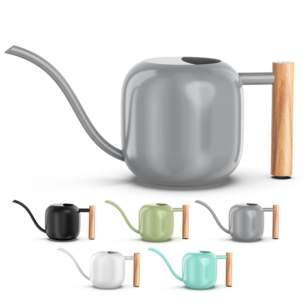 Green Moon 1.2L/41oz Metal Metal Watering Can with Long Spout, White