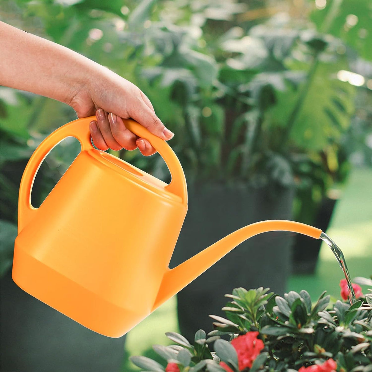 Fasmov Watering Can, 1/2 Gallon Plastic Watering Cans with Comfortable Handle, Small Garden Watering Cans Long Spout for Indoor Outdoor Watering Plants, Yellow