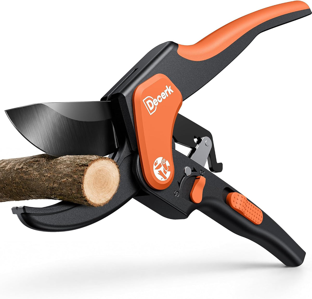DECERK® Ratchet Pruning Shears, 3/4" Cut, Lightweight, Multi-Step Cutting