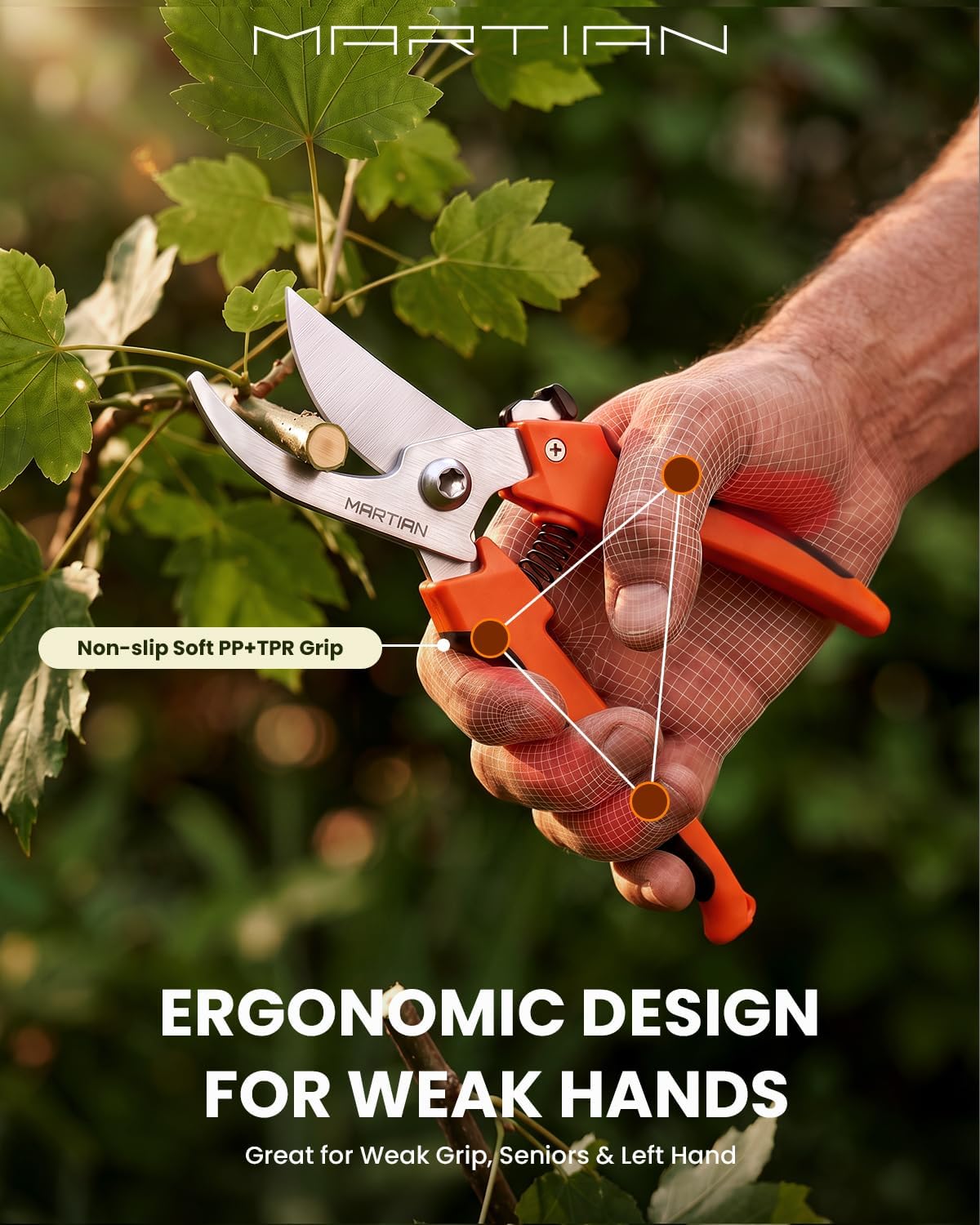 Bypass Pruning Shears for Gardening, Cut 3/4” Capacity Garden Scissors