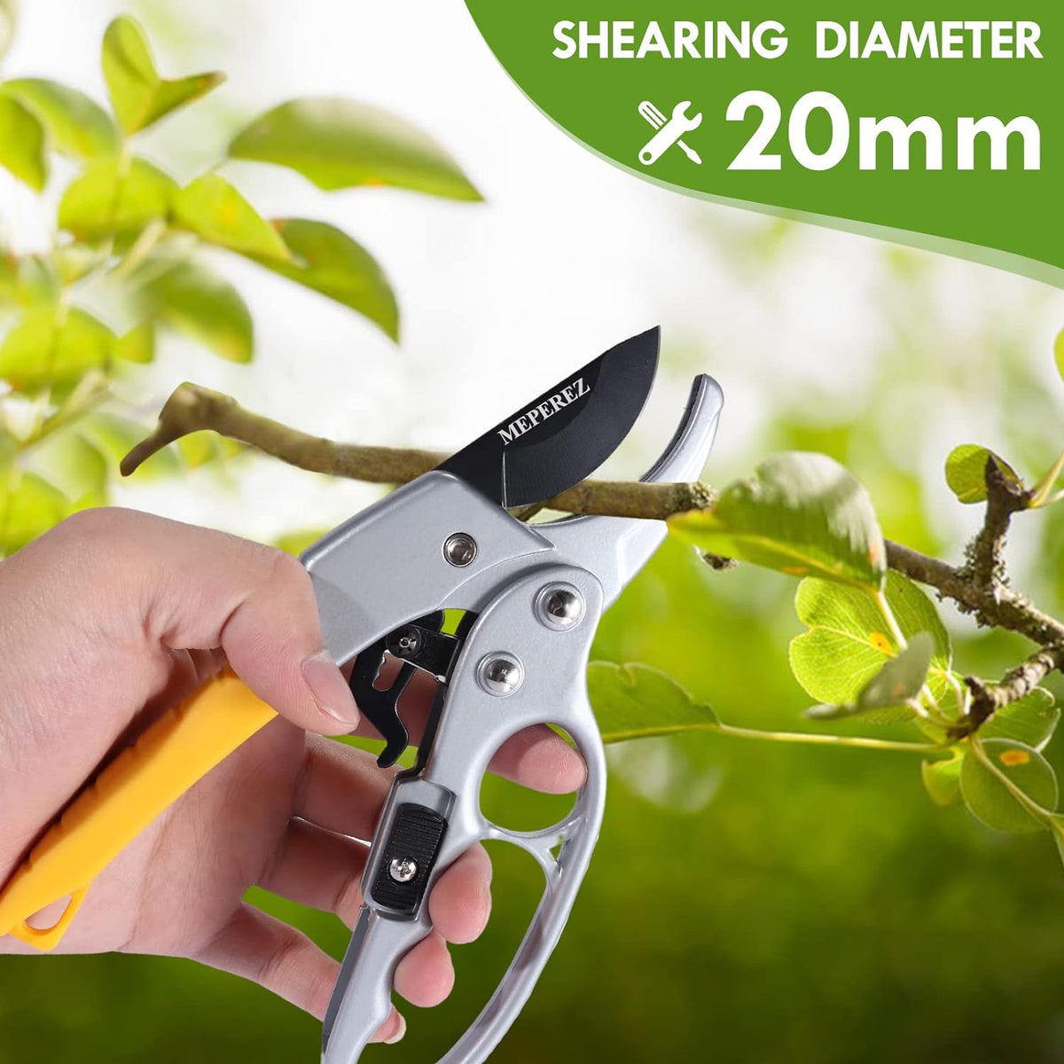 Premium Germany Pruning Shears, 4x Cutting Power Trimming, Garden Clippers 1-Inch Cut Capacity, Best Gardening Gifts, Easy to use Gardening Tools, Arthritis Weak Hand Snips