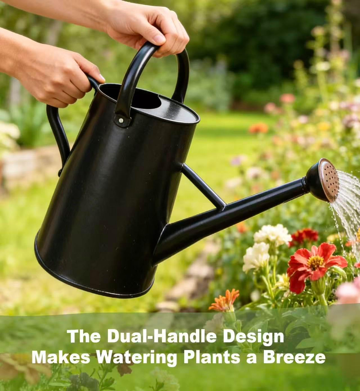 Watering Can for Outdoor&Indoor Plants,1.5 Gallon,Black