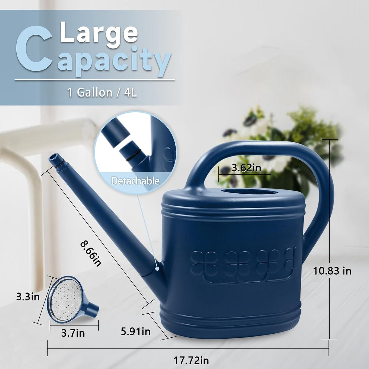 1 Gallon Watering Can, Plant Watering Can for Indoor & Outdoor