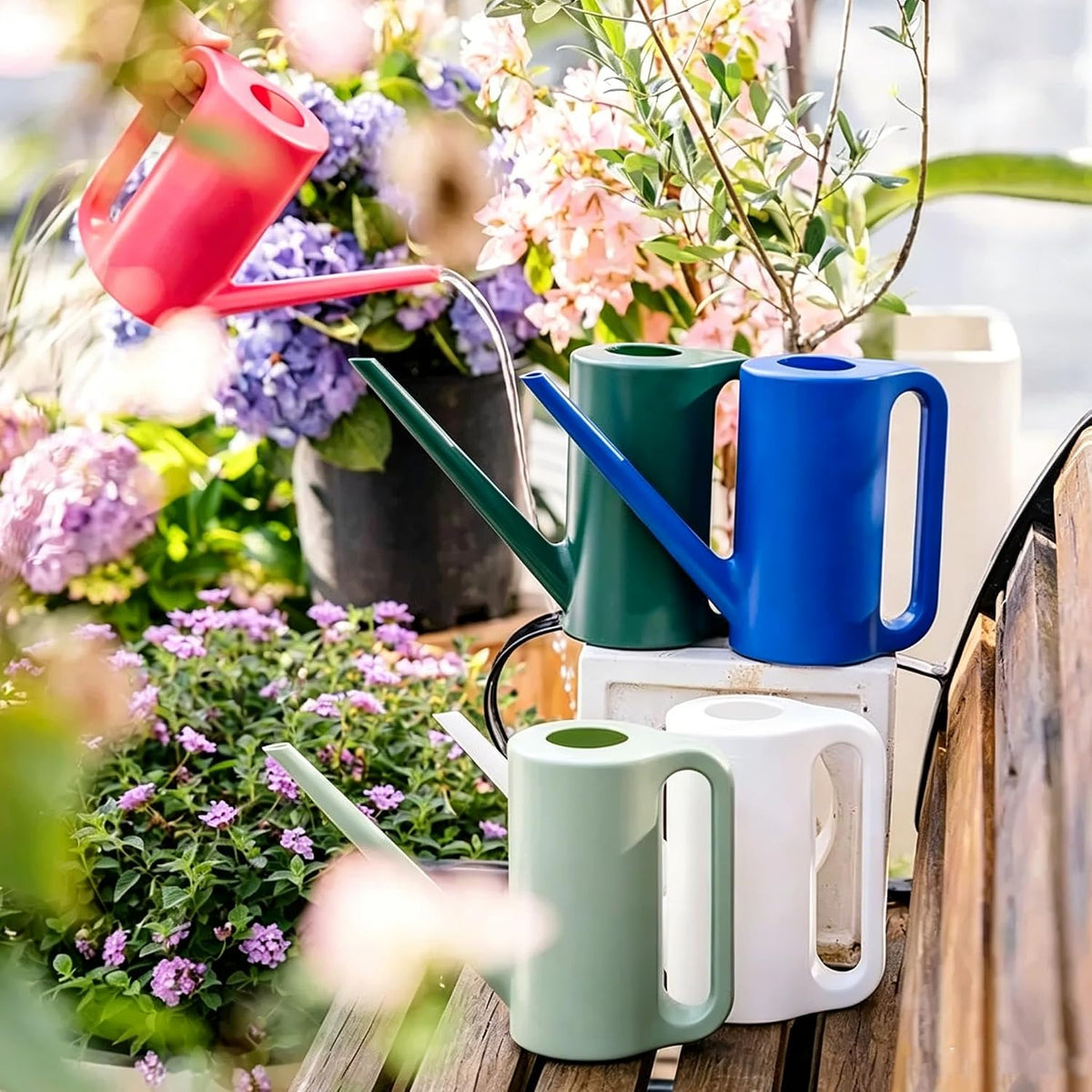 1.2L Watering Can for Indoor Plants,Long Spout (Light Greed)