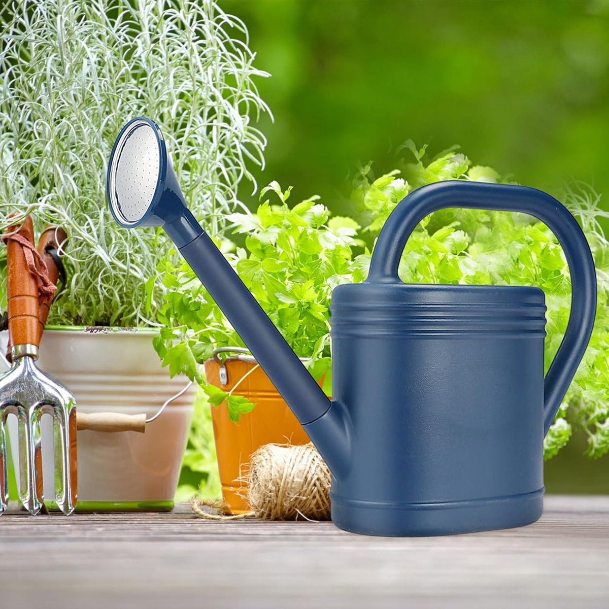 1 Gallon Watering Can for Indoor Plants, Garden Watering Cans for Outdoor Plant House Flower, Modern Plant Watering Can Large Long Spout with Sprinkler Head