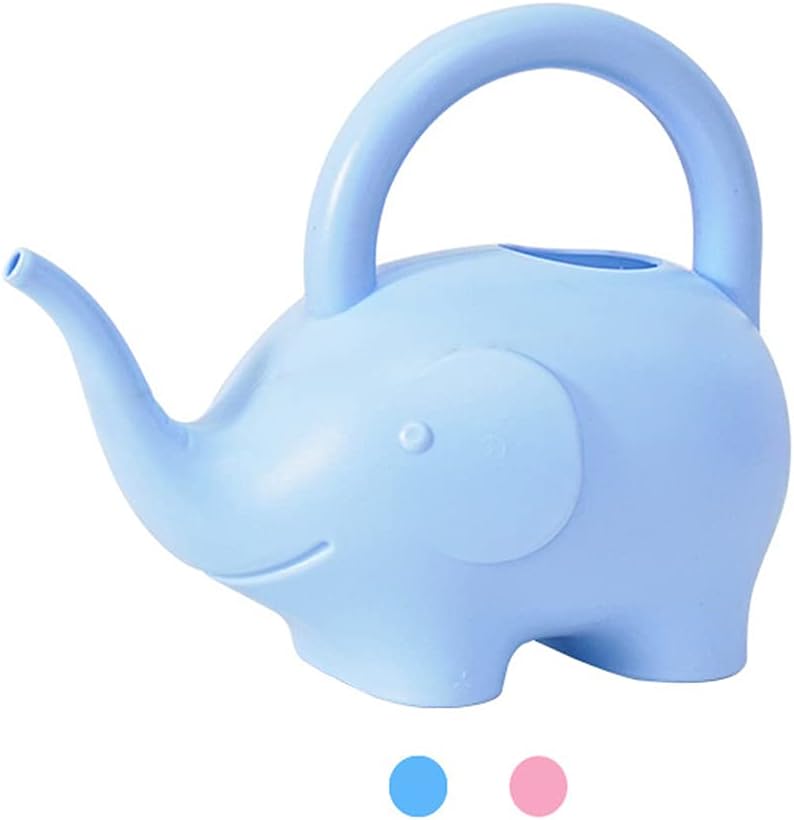 LOYUYU 0.4 Gallon Plastic Watering Can Small Lightweight Cute Indoor Outdoor Garden Plants, Adult Elephant Watering Can STYLE1: Pink
