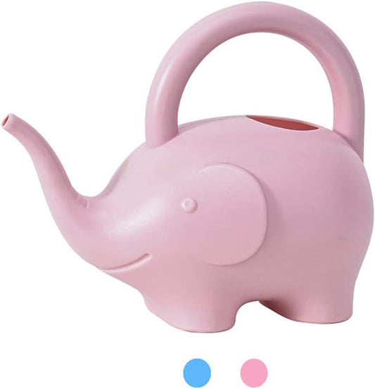 LOYUYU 0.4 Gallon Plastic Watering Can Small Lightweight Cute Indoor Outdoor Garden Plants, Adult Elephant Watering Can STYLE1: Pink