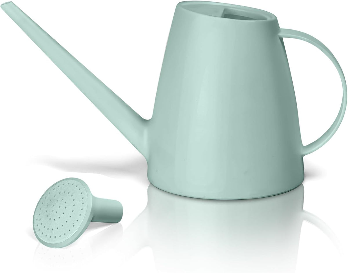 Plastic Watering Can - for Indoor and Outdoor House Plant Garden - with Long Spout - 1/2 Gallon - Light Green