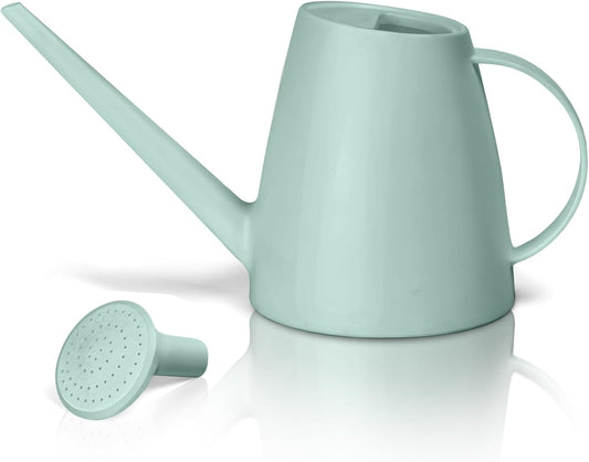 Plastic Watering Can - for Indoor and Outdoor House Plant Garden - with Long Spout - 1/2 Gallon - Light Green