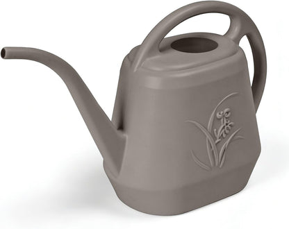 Plastic Watering Can - for Indoor and Outdoor Home Garden Plants - with Long Spout - Coffee Color - 1/2 Gallon