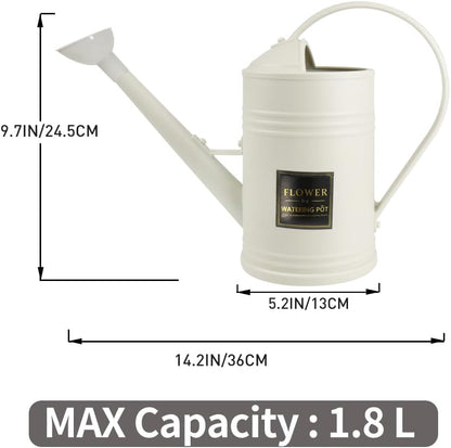 0.5 Gallon Small Watering Can for Outdoor Indoor Plants for House Plants, 12 oz Glass Plant Mister Spray Bottle for Bonsai Garden Flowers (White)