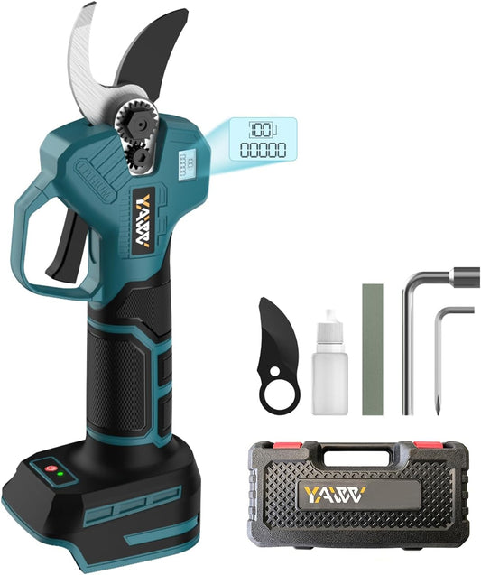 Electric Pruning Shears for Makita 18V Battery, Portable Brushless Pruning Shears with LCD Display＆SK5 Blades, Adjustable Cutting Diameter 0.8-1.2 Inch for Gardening Tree Pruning(Tool Only)