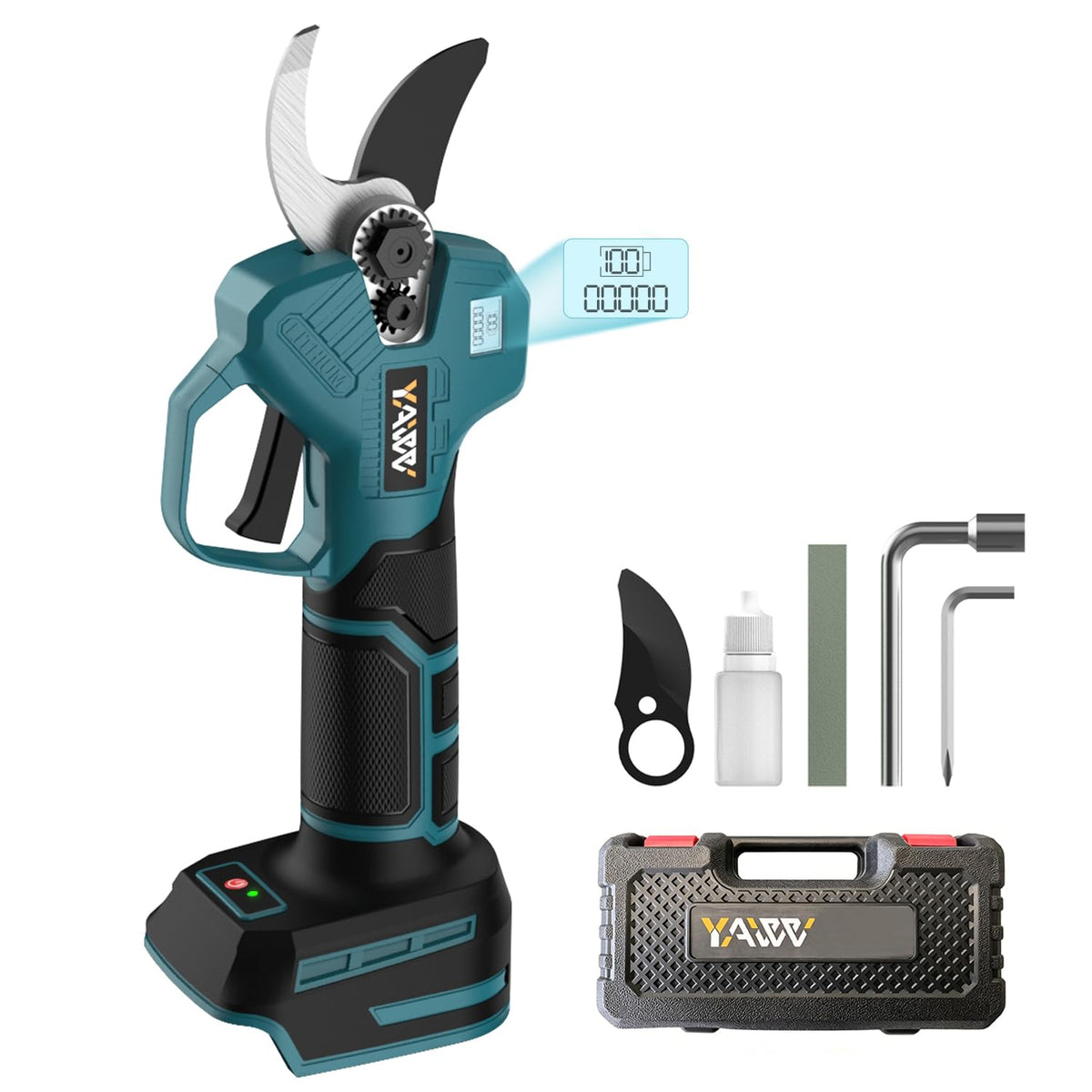 Electric Pruning Shears for Makita 18V Battery, Portable Brushless Pruning Shears with LCD Display＆SK5 Blades, Adjustable Cutting Diameter 0.8-1.2 Inch for Gardening Tree Pruning(Tool Only)
