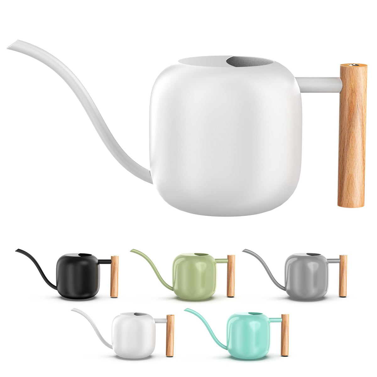 Green Moon 1.2L/41oz Metal Metal Watering Can with Long Spout, White