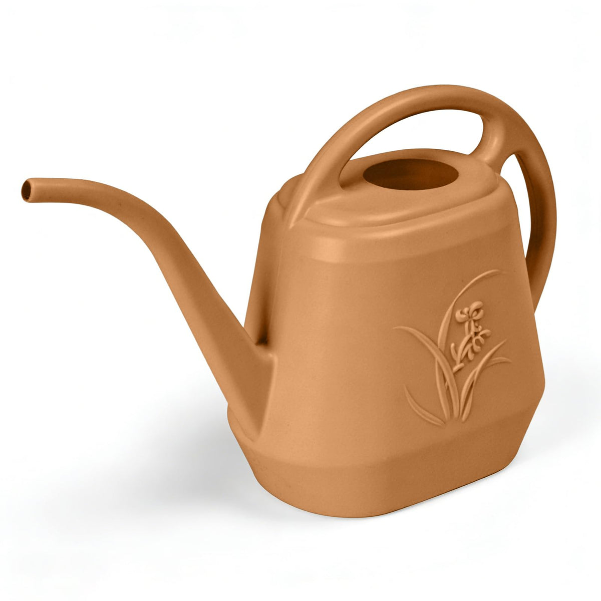 Plastic Watering Can - for Indoor and Outdoor Home Garden Plants - with Long Spout - Coffee Color - 1/2 Gallon
