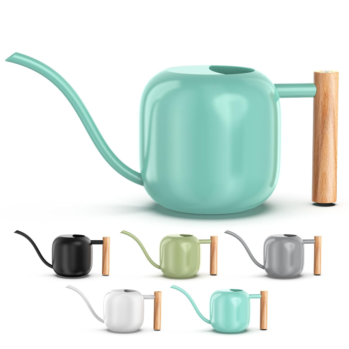 Green Moon 1.2L/41oz Metal Metal Watering Can with Long Spout, White