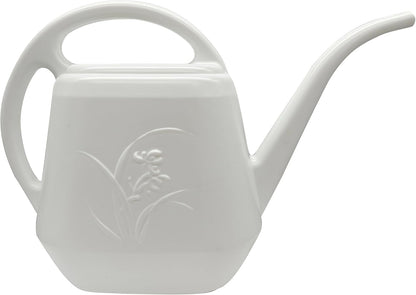 Grip Watering Can - 1 Gallon - White - with Long Spout for Indoor and Outdoor Plant Garden
