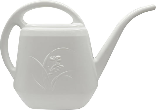 Grip Watering Can - 1 Gallon - White - with Long Spout for Indoor and Outdoor Plant Garden