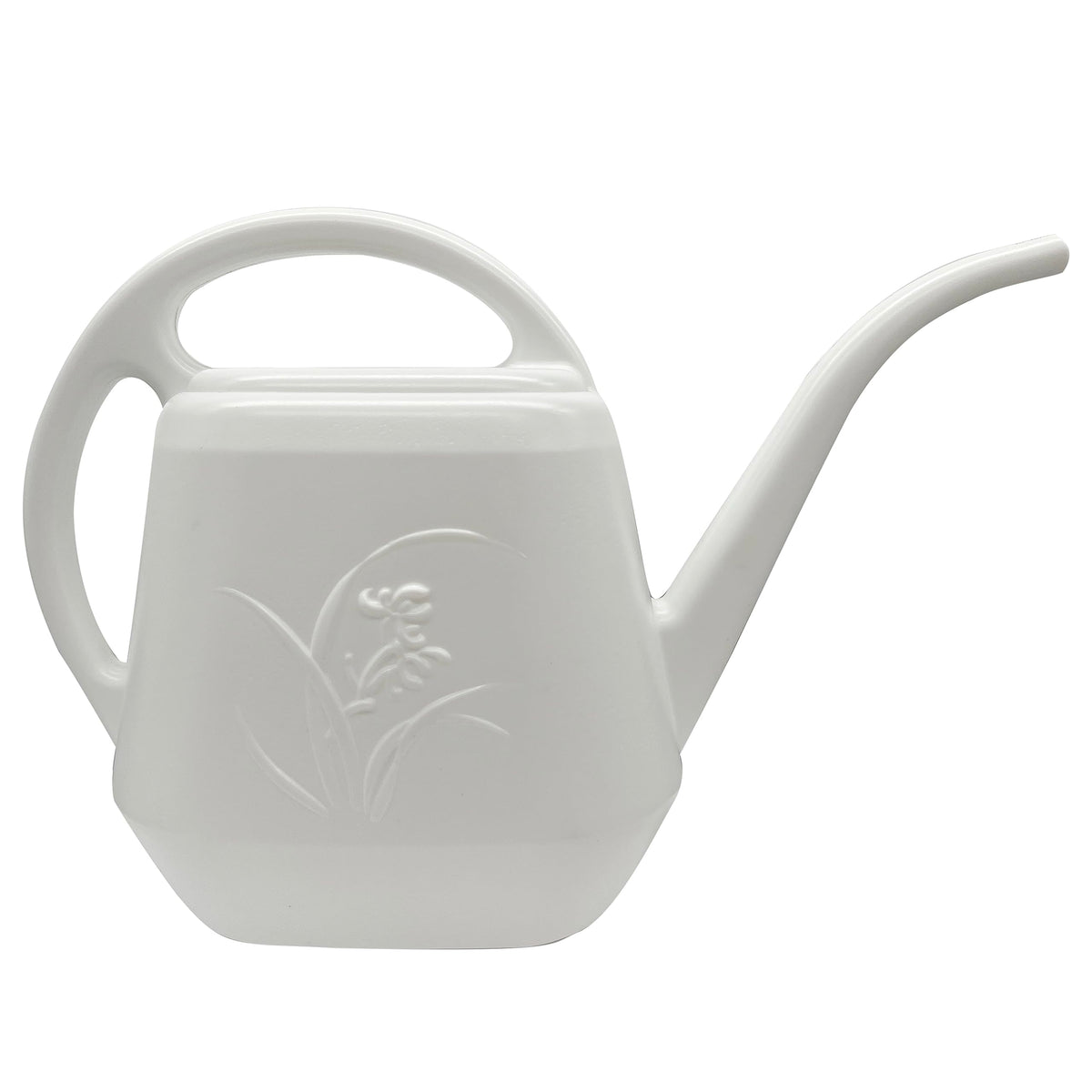 Grip Watering Can - 1 Gallon - White - with Long Spout for Indoor and Outdoor Plant Garden