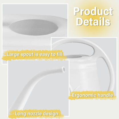 Watering Can for Home Garden - White Color - 1/2 Gallon