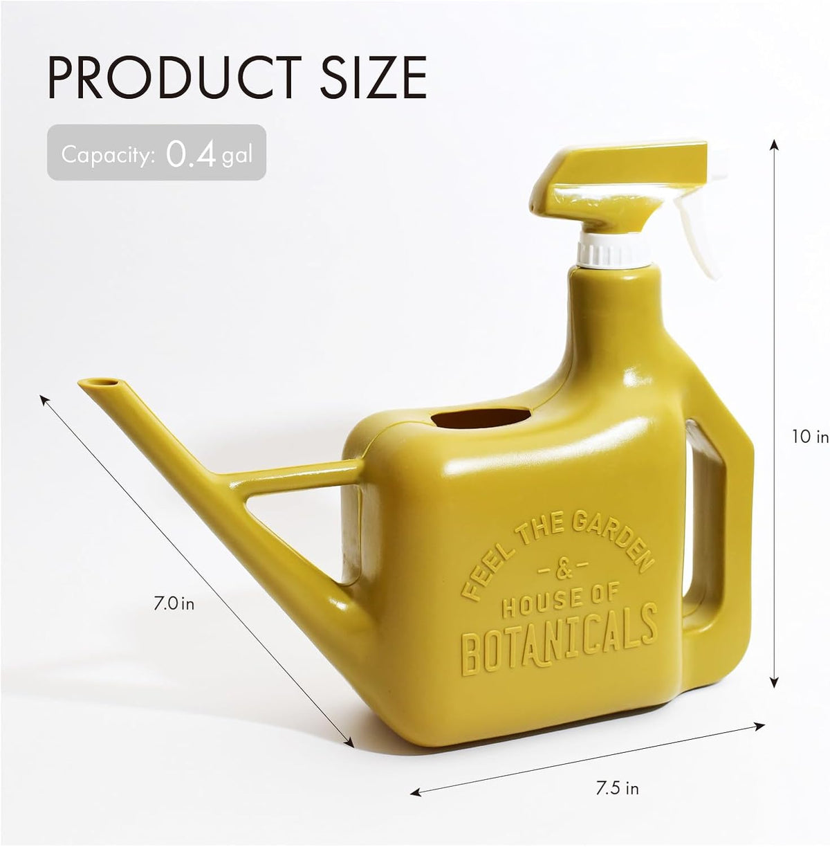 PETAL & FLOW Spray Sprinkler 2-in-1 Watering Can & Plant Mister Spray Bottle for Indoor & Outdoor Plants, 0.4 Gal (1.6L) (Olive)