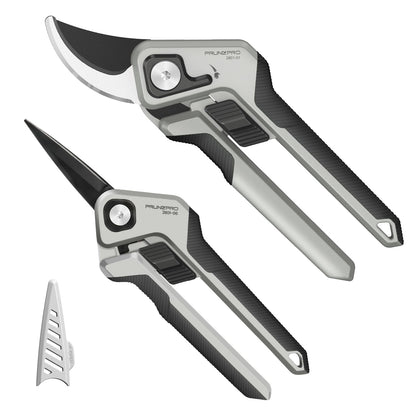PrunePro® Pruning Shears Scissors Set Effortless Cut 1" Branches Clippers