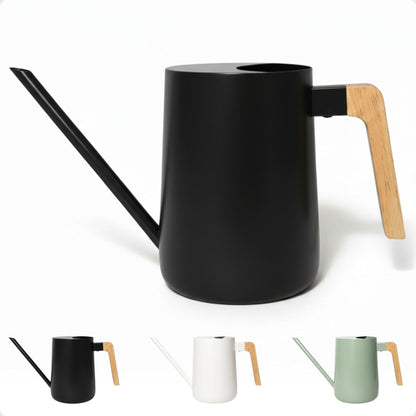 Metal Small Indoor Watering Can with Long Spout & Real Wood Handle, 35oz
