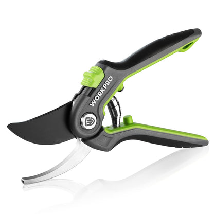 WORKPRO Pruning Shears, Garden Clippers with SK5 Steel Blades, 8" Anvil
