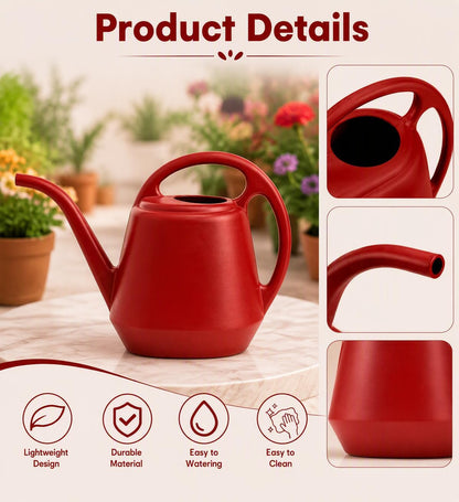 Fasmov Plastic Watering Can, Burnt Red, 1-Gallon