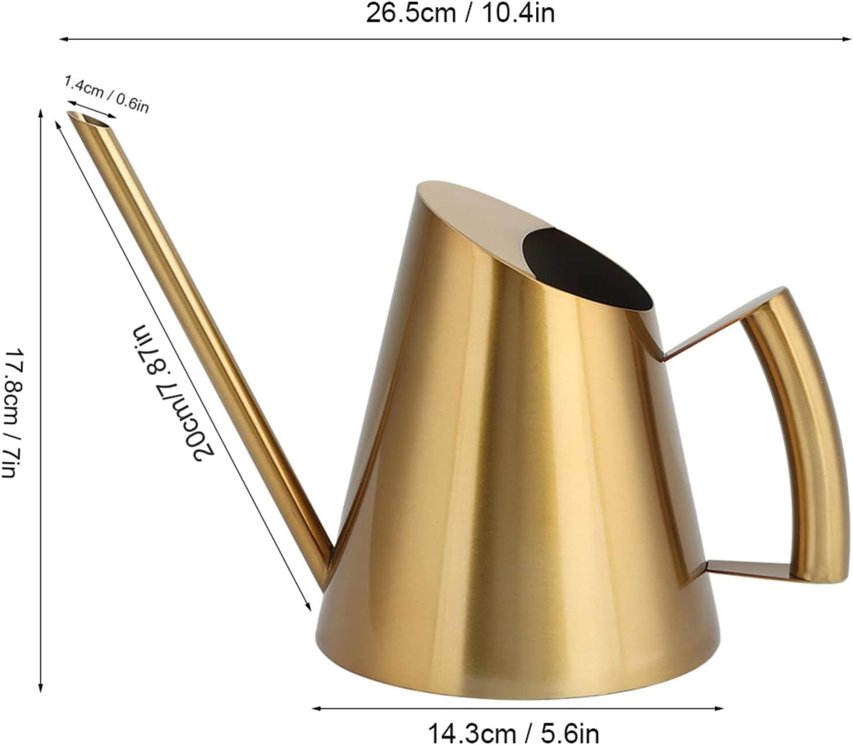 50.8 oz Watering Can Indoor Plants Stainless Steel Plant Waterer Watering Pot Sprinkle Pot Garden Flowers Plants Flower Tool Gold Watering Can with Long Spout (1500ml)