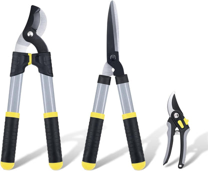 Colwelt Loppers Hedge Clippers Garden Shears 3Pcs, 17’’ Gardening Scissors