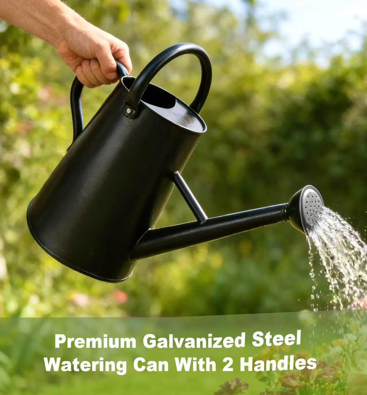 Watering Can for Outdoor&Indoor Plants，1.5 Gallon，Black