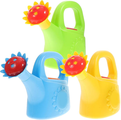 TOYANDONA 3pcs Toy Watering Can for Kids - Plastic Watering Cans Garden Flower Water Pot for Spring Summer Outdoor Bath Beach Sand Toys (Random Color)