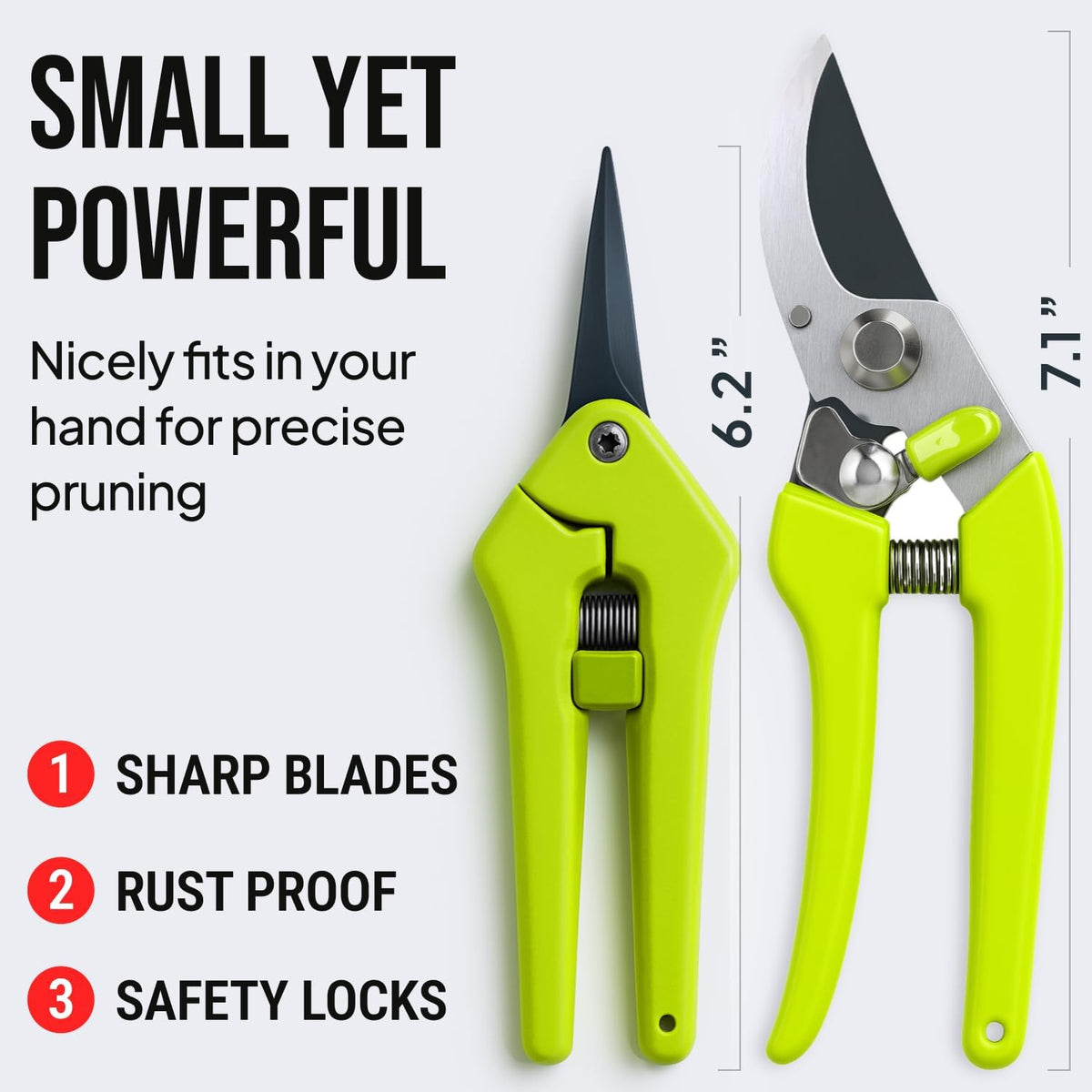 2-Pack Stainless Steel Gardening Scissors, Pruning Shears and Clippers for Gardening