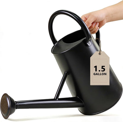 Watering Can for Outdoor&Indoor Plants，1.5 Gallon，Black