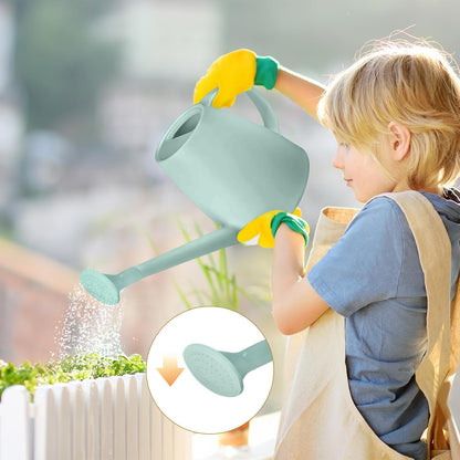 Plastic Watering Can - for Indoor and Outdoor House Plant Garden - with Long Spout - 1/2 Gallon - Light Green