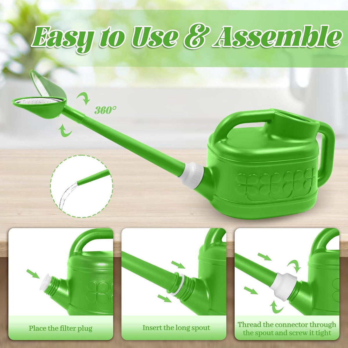 1 Gallon Watering Can, Garden Watering Can for Outdoor & Indoor