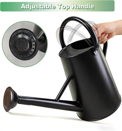 Watering Can for Outdoor&Indoor Plants，1.5 Gallon，Black