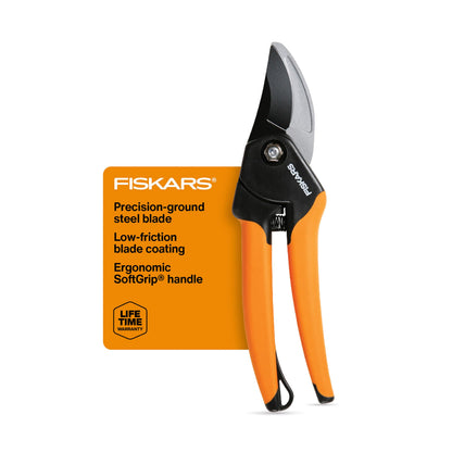 Fiskars Bypass Pruning Shears, 5/8" Cut Capacity Garden Clippers