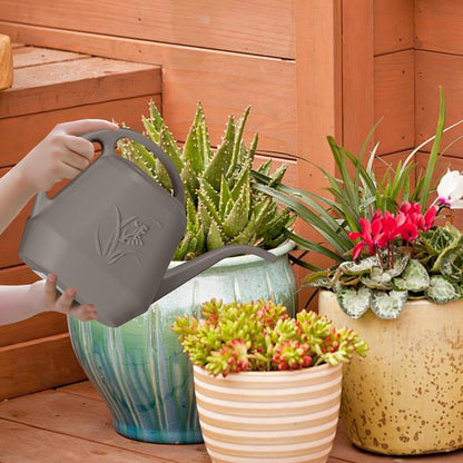 Plastic Watering Can - for Indoor and Outdoor Home Garden Plants - with Long Spout - Coffee Color - 1/2 Gallon
