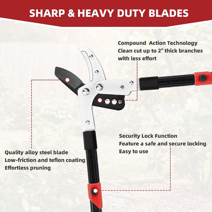 YRTSH Loppers Branch Cutter Heavy Duty Tree Trimmer with Compound Action